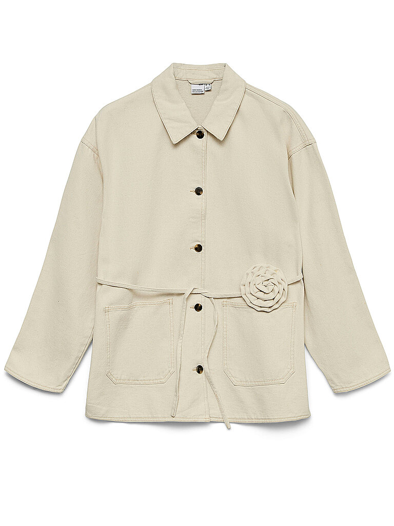 Vero Moda Veste En Jean Sazzy Ecru M Femme